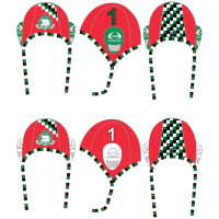 Waterpolo cap set rood. 2 caps
