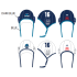Waterpolo cap set blauw/wit. 2 caps